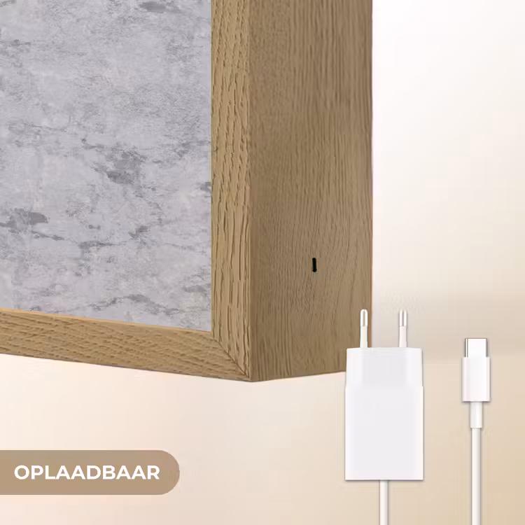Lightbox - Wandlamp - Marmerplaat - Patroon - Grijs — 7