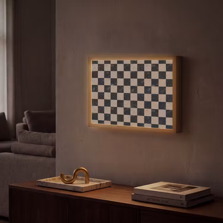 Lightbox - Wandlamp - Patroon - Dambord - Marmer — 2