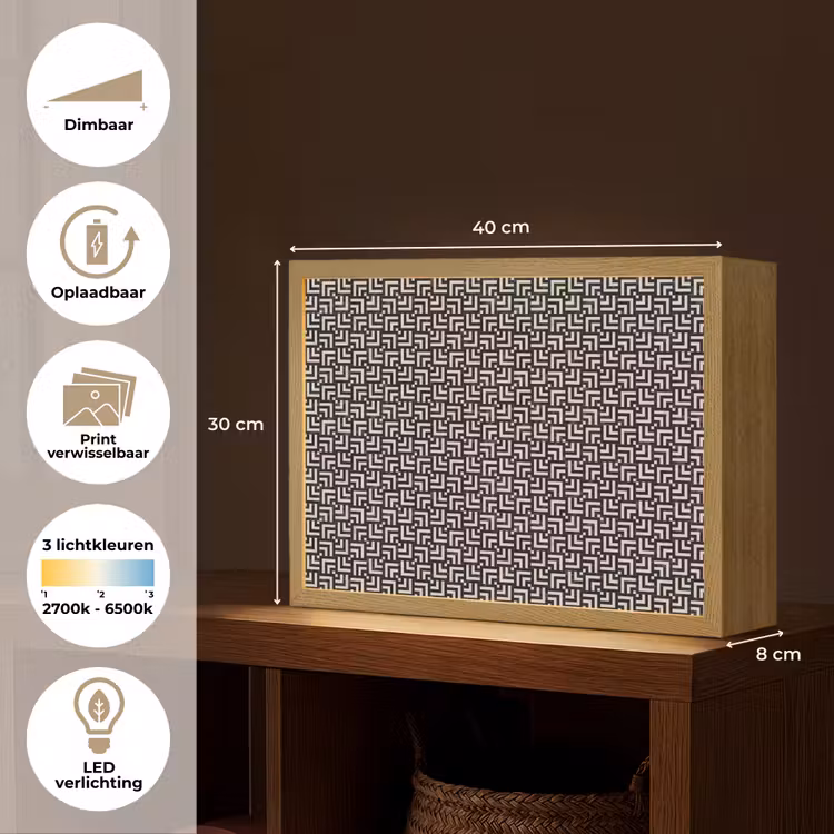 Lightbox - Wandlamp - Patroon - Marmer - Zwart — 10