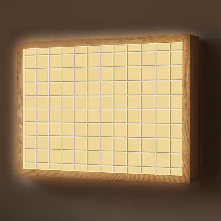 Lightbox - Wandlamp - Patroon - Tegels - Geel — 1