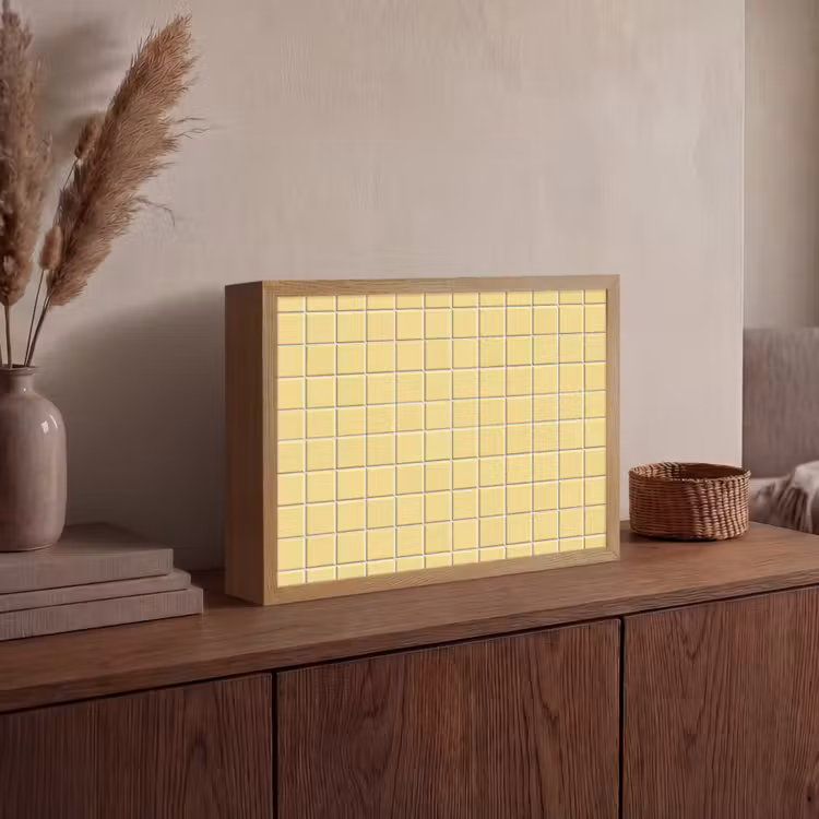 Lightbox - Wandlamp - Patroon - Tegels - Geel — 4