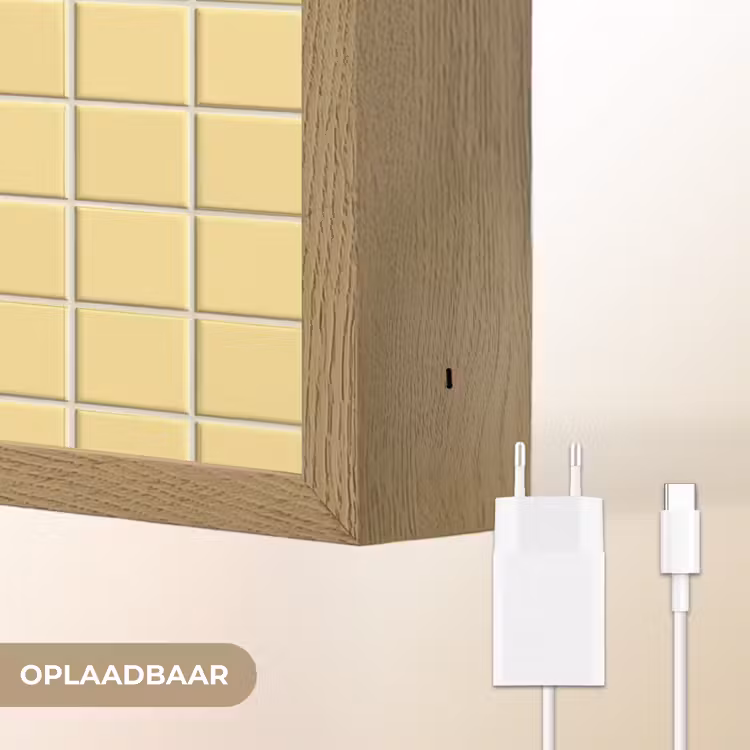 Lightbox - Wandlamp - Patroon - Tegels - Geel — 7