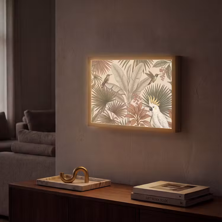 Lightbox - Wandlamp - Tropisch - Vogels - Beige — 2