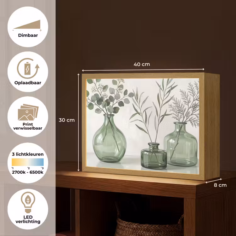 Lightbox - Wandlamp - Vazen - Bladeren - Groen — 10