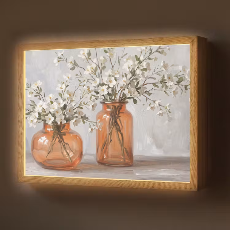 Lightbox - Wandlamp - Vazen - Bloemen - Oranje — 1