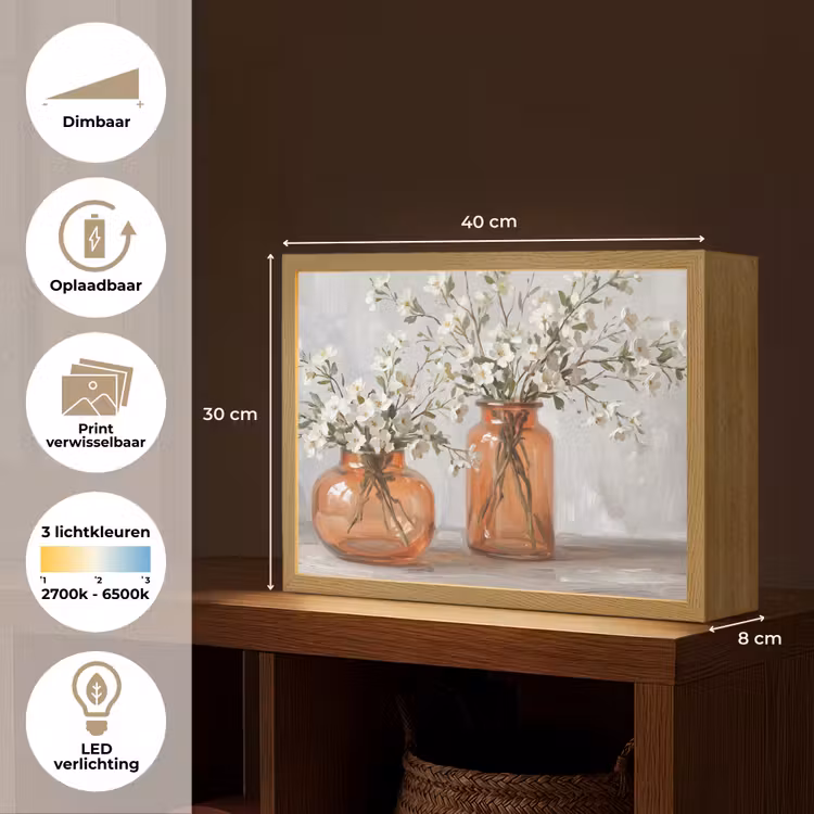 Lightbox - Wandlamp - Vazen - Bloemen - Oranje — 10
