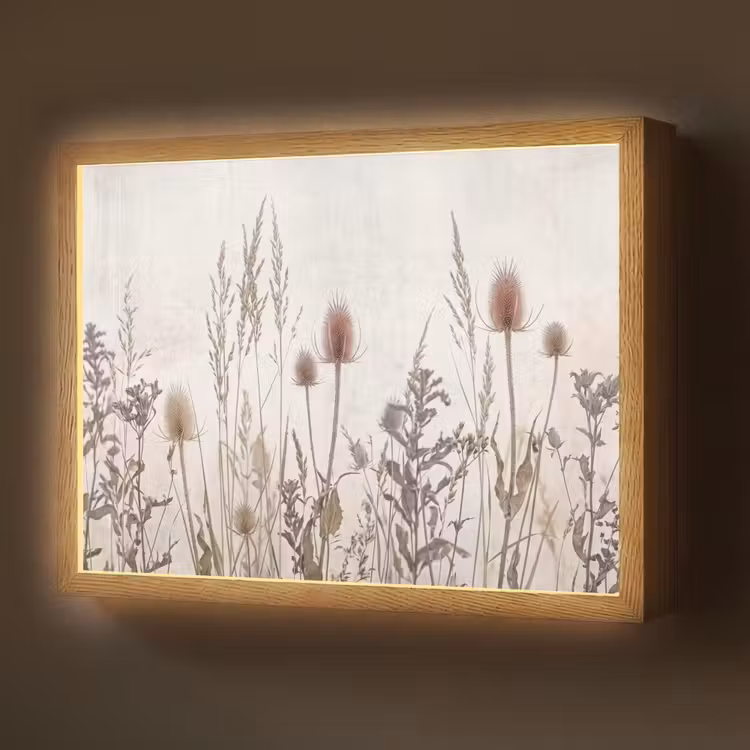 Lightbox - Wandlamp - Weidebloemen - Design - Sepia — 1