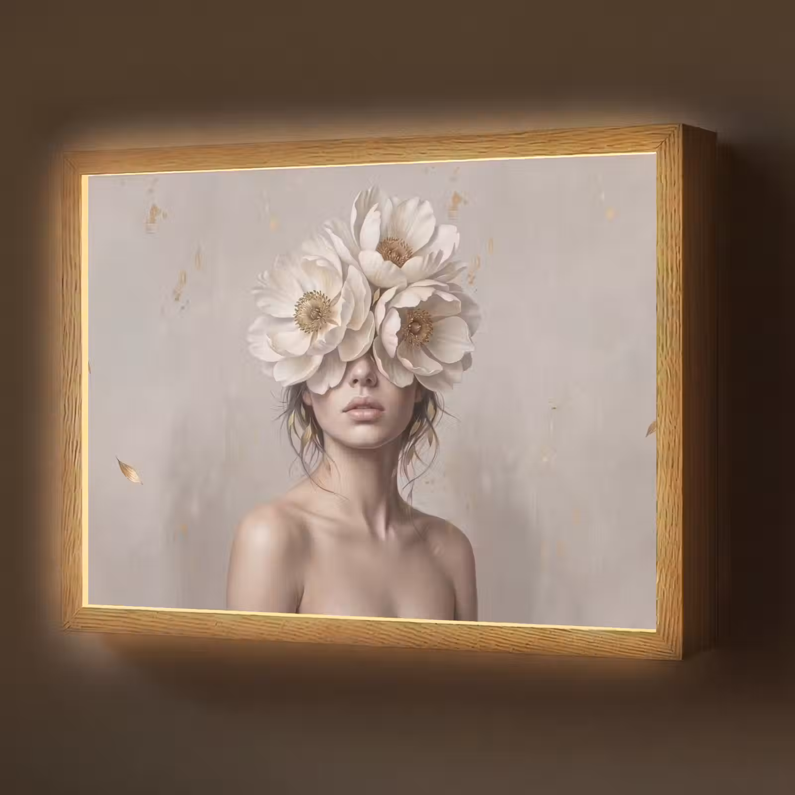 Lightbox - Wandlamp - Vrouw - Pioenroos - Wit — 1