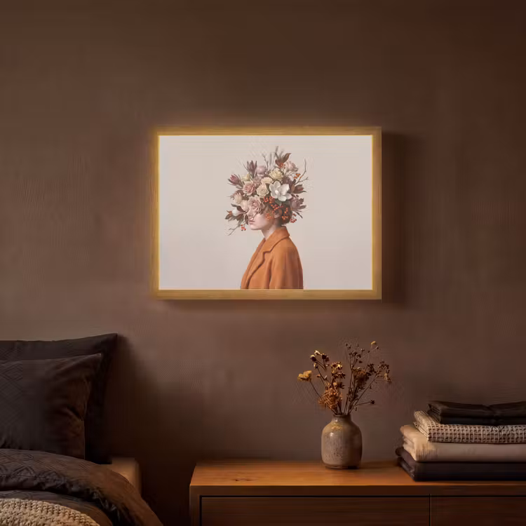 Lightbox - Wandlamp - Gezicht - Boeket - Kleurrijk — 3