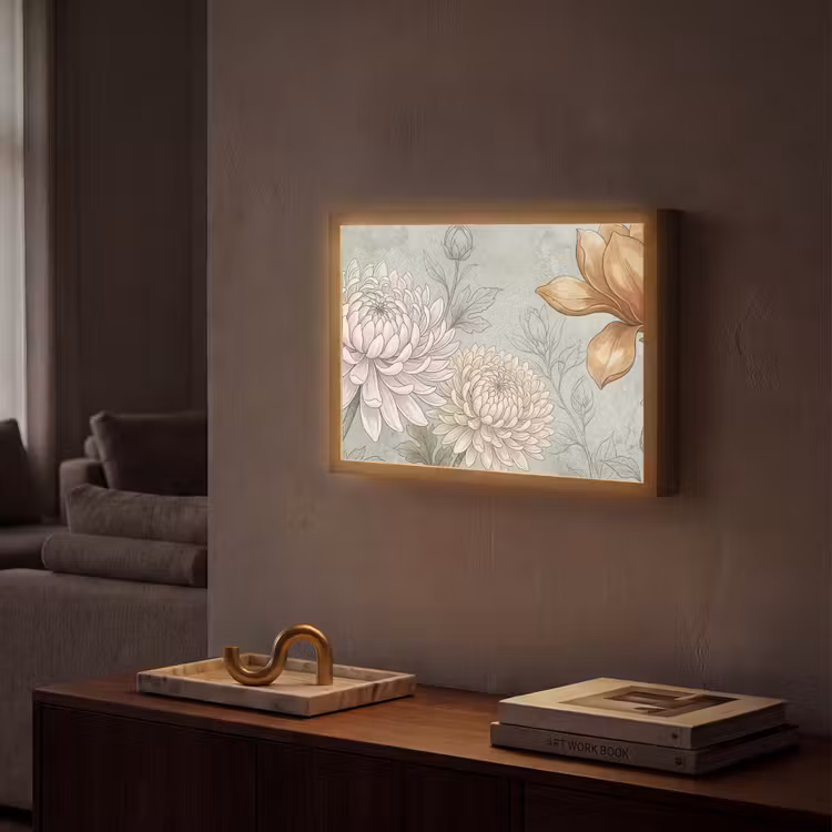 Lightbox - Wandlamp - Illustratie - Bloemen - Groen — 2