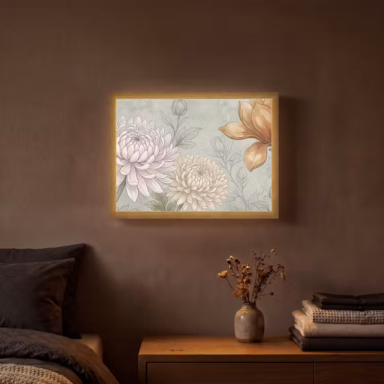 Lightbox - Wandlamp - Illustratie - Bloemen - Groen — 3