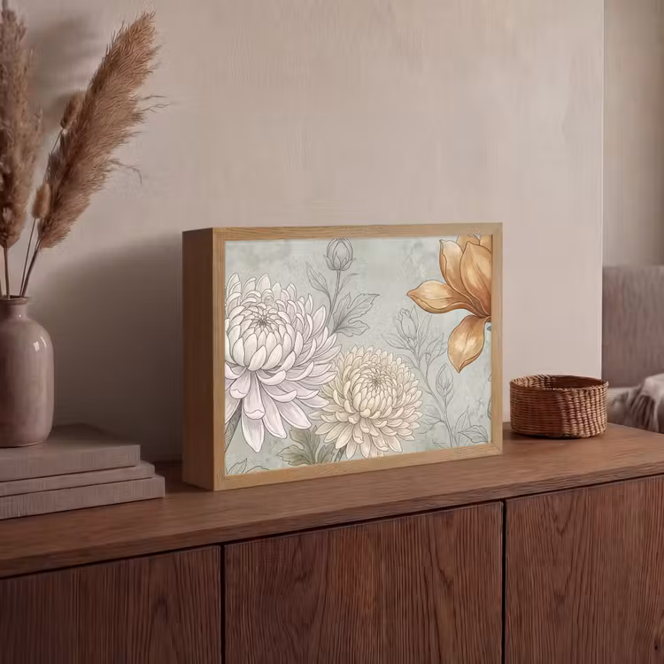 Lightbox - Wandlamp - Illustratie - Bloemen - Groen — 4