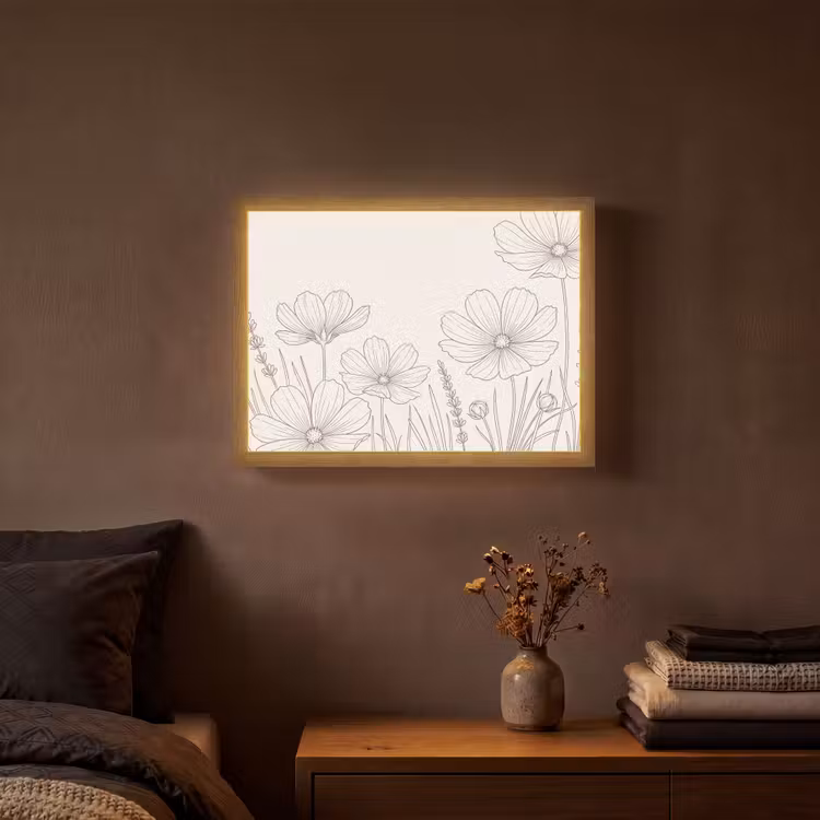 Lightbox - Wandlamp - Minimalistisch - Modern - Bloemen - Beige — 3