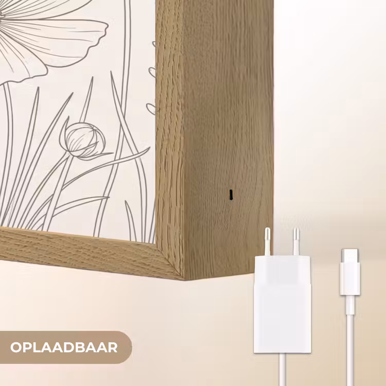 Lightbox - Wandlamp - Minimalistisch - Modern - Bloemen - Beige — 7