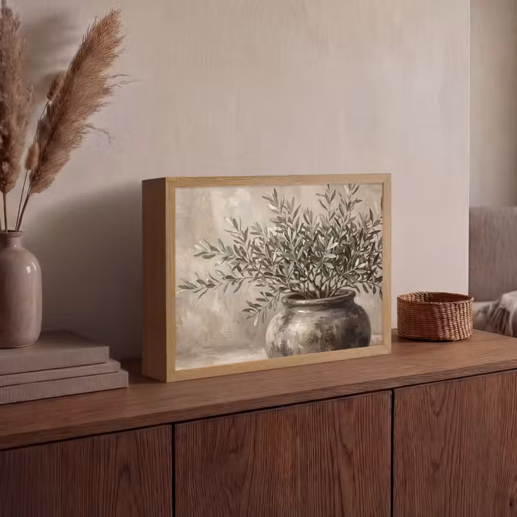 Lightbox - Wandlamp - Olijfplant - Aardenpot - Abstract - Beige — 4