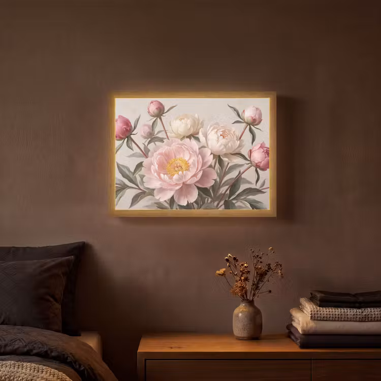 Lightbox - Wandlamp - Pioenrozen - Boeket - Roze — 3