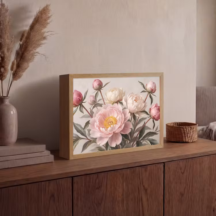 Lightbox - Wandlamp - Pioenrozen - Boeket - Roze — 4