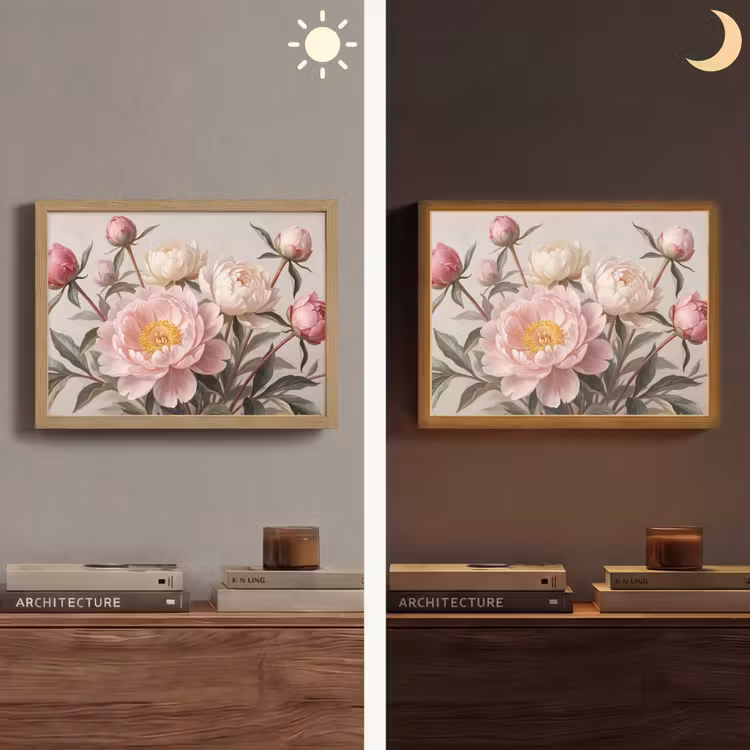 Lightbox - Wandlamp - Pioenrozen - Boeket - Roze — 6
