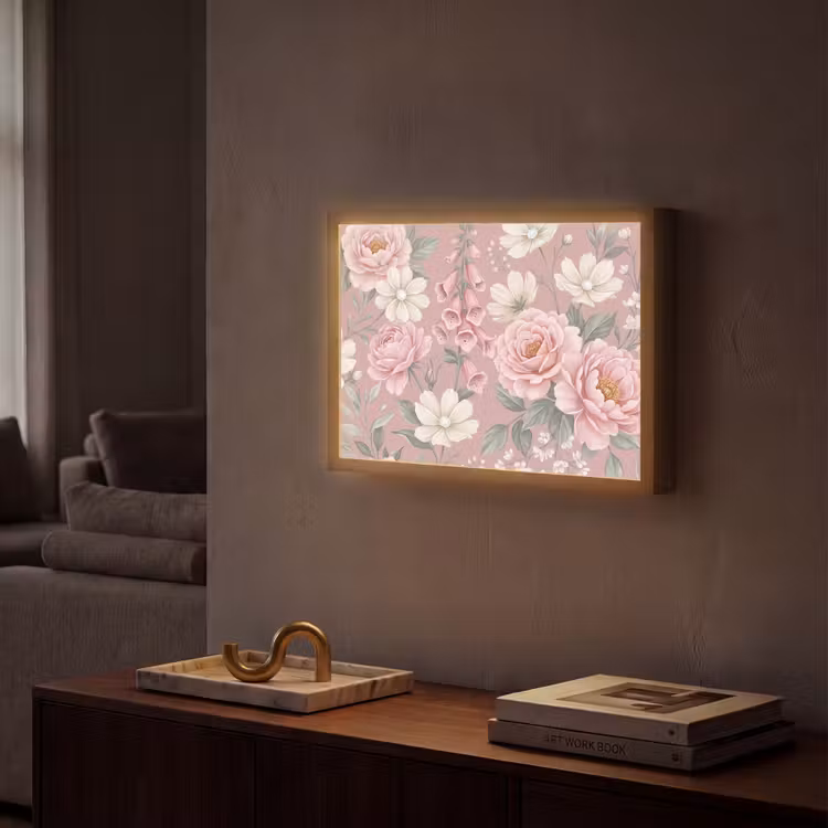 Lightbox - Wandlamp - Pioenrozen - Vingerhoedskruid - Pink — 2