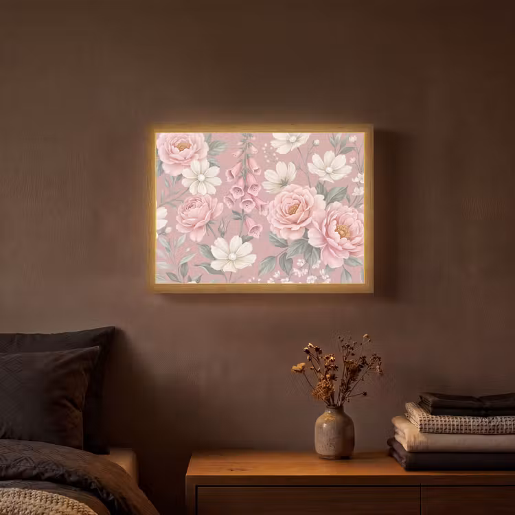 Lightbox - Wandlamp - Pioenrozen - Vingerhoedskruid - Pink — 3