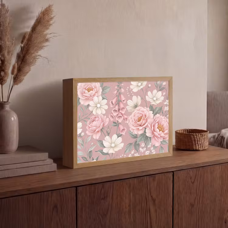 Lightbox - Wandlamp - Pioenrozen - Vingerhoedskruid - Pink — 4