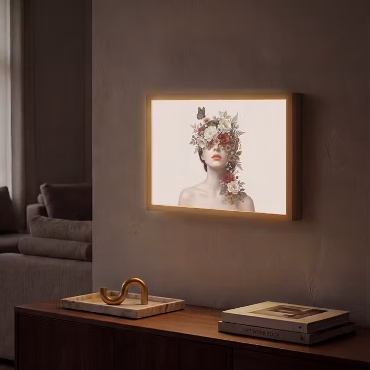 Lightbox - Wandlamp - Portret - Bloemen - Cremé — 2