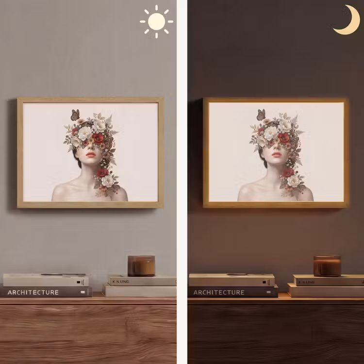 Lightbox - Wandlamp - Portret - Bloemen - Cremé — 6