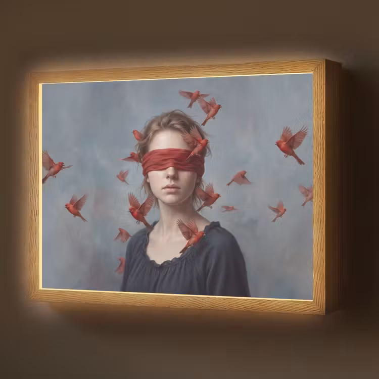 Lightbox - Wandlamp - Portret - Krachtig - Rood — 1