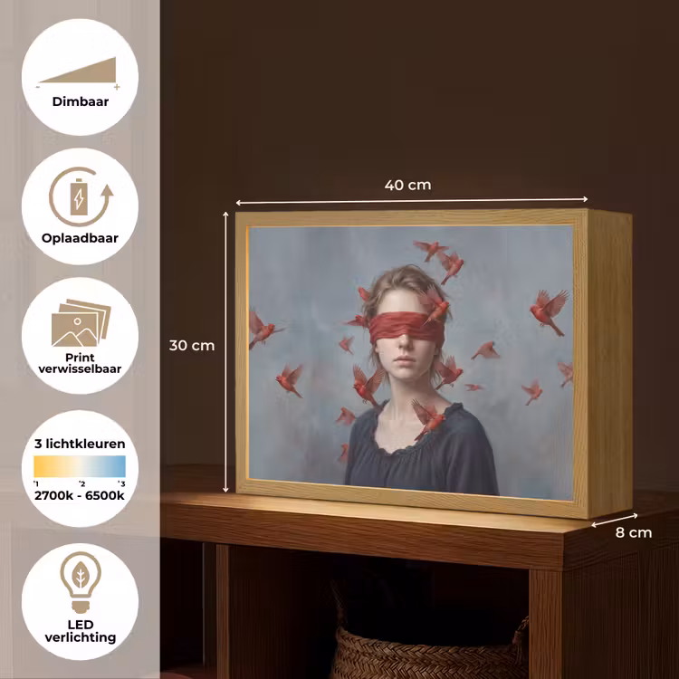 Lightbox - Wandlamp - Portret - Krachtig - Rood — 10
