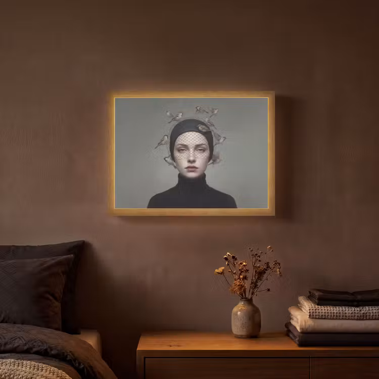 Lightbox - Wandlamp - Portret - Vogels - Zwart — 3
