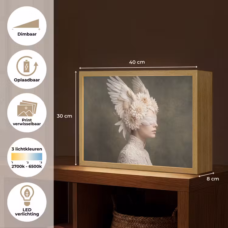 Lightbox - Wandlamp - Vleugels - Vrouw - Wit — 10