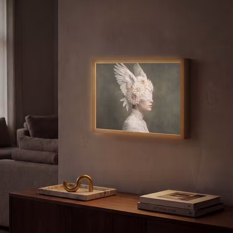 Lightbox - Wandlamp - Vleugels - Vrouw - Wit — 2