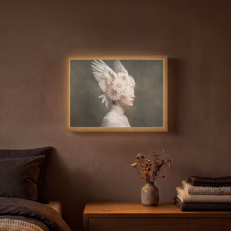 Lightbox - Wandlamp - Vleugels - Vrouw - Wit — 3