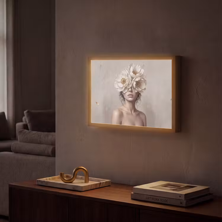 Lightbox - Wandlamp - Vrouw - Pioenroos - Wit — 2