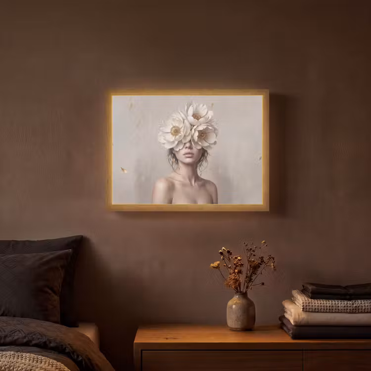 Lightbox - Wandlamp - Vrouw - Pioenroos - Wit — 3