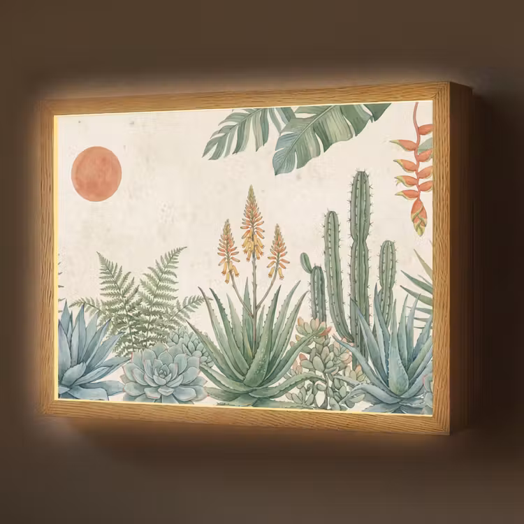 Lightbox - Wandlamp - Woestijn - Planten - Groen — 1