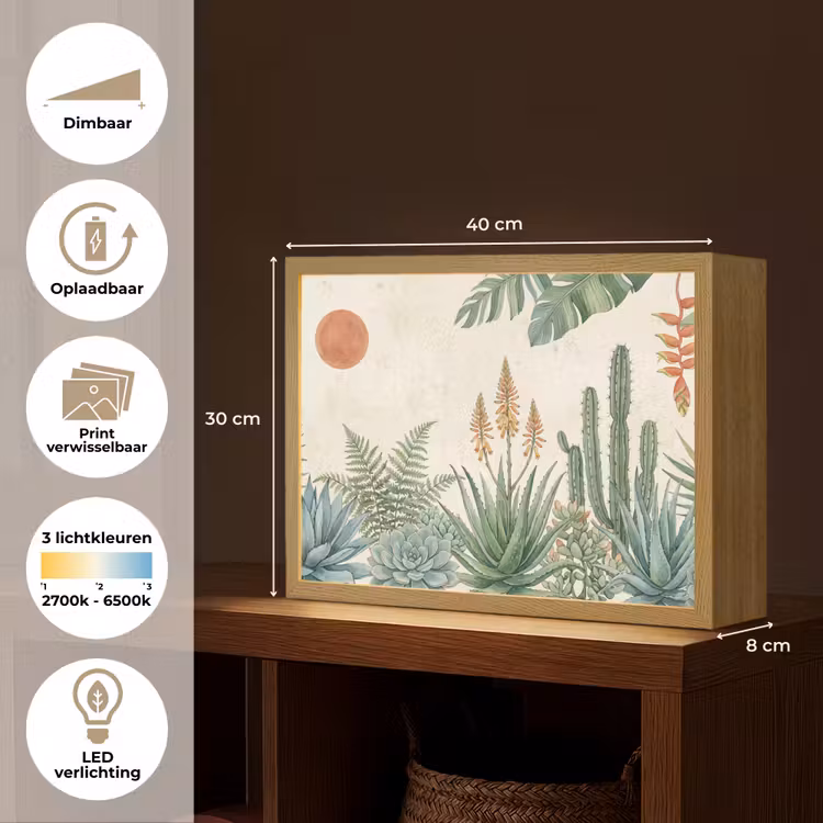 Lightbox - Wandlamp - Woestijn - Planten - Groen — 10