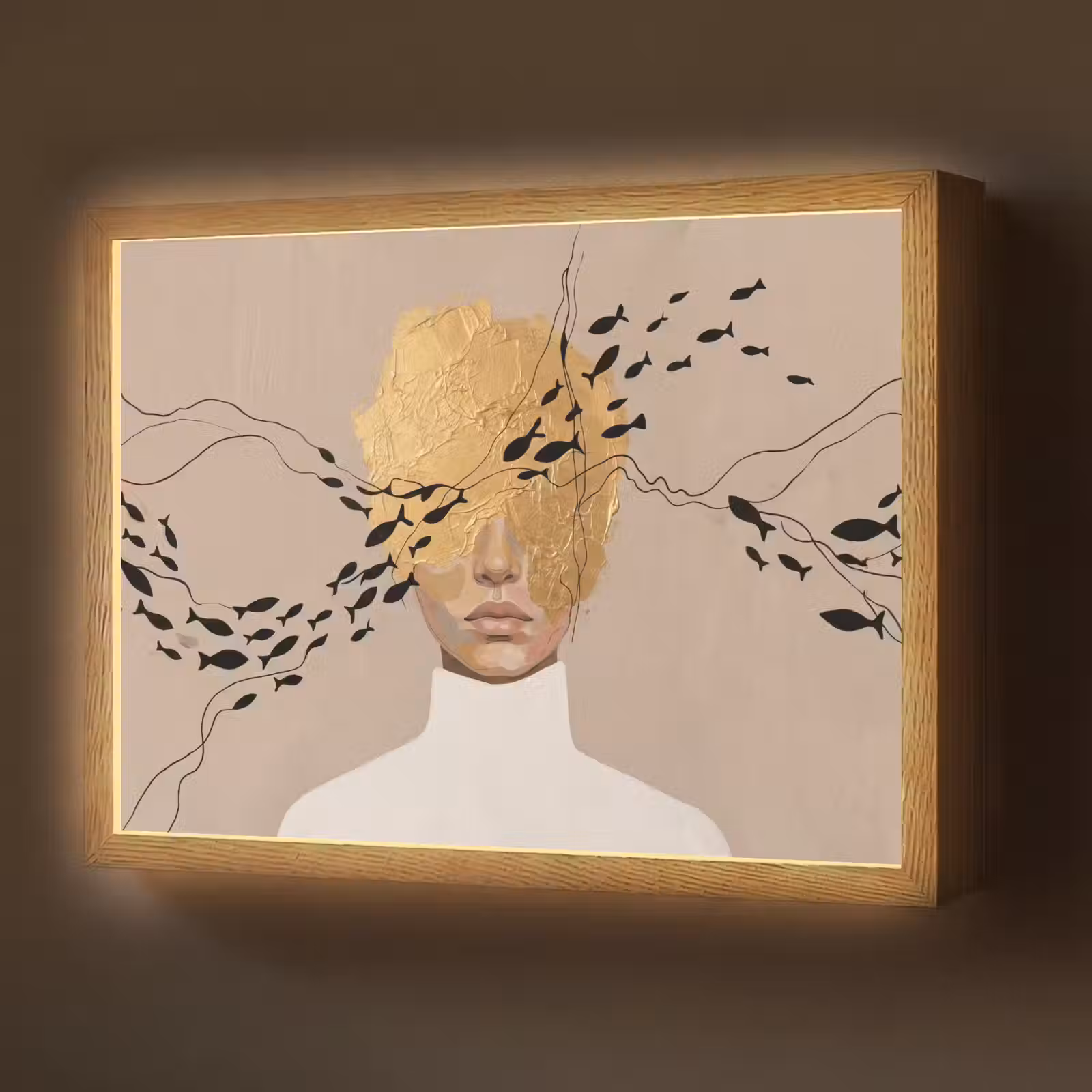 Lightbox - Wandlamp - Modern - Vrouw - Goud — 1