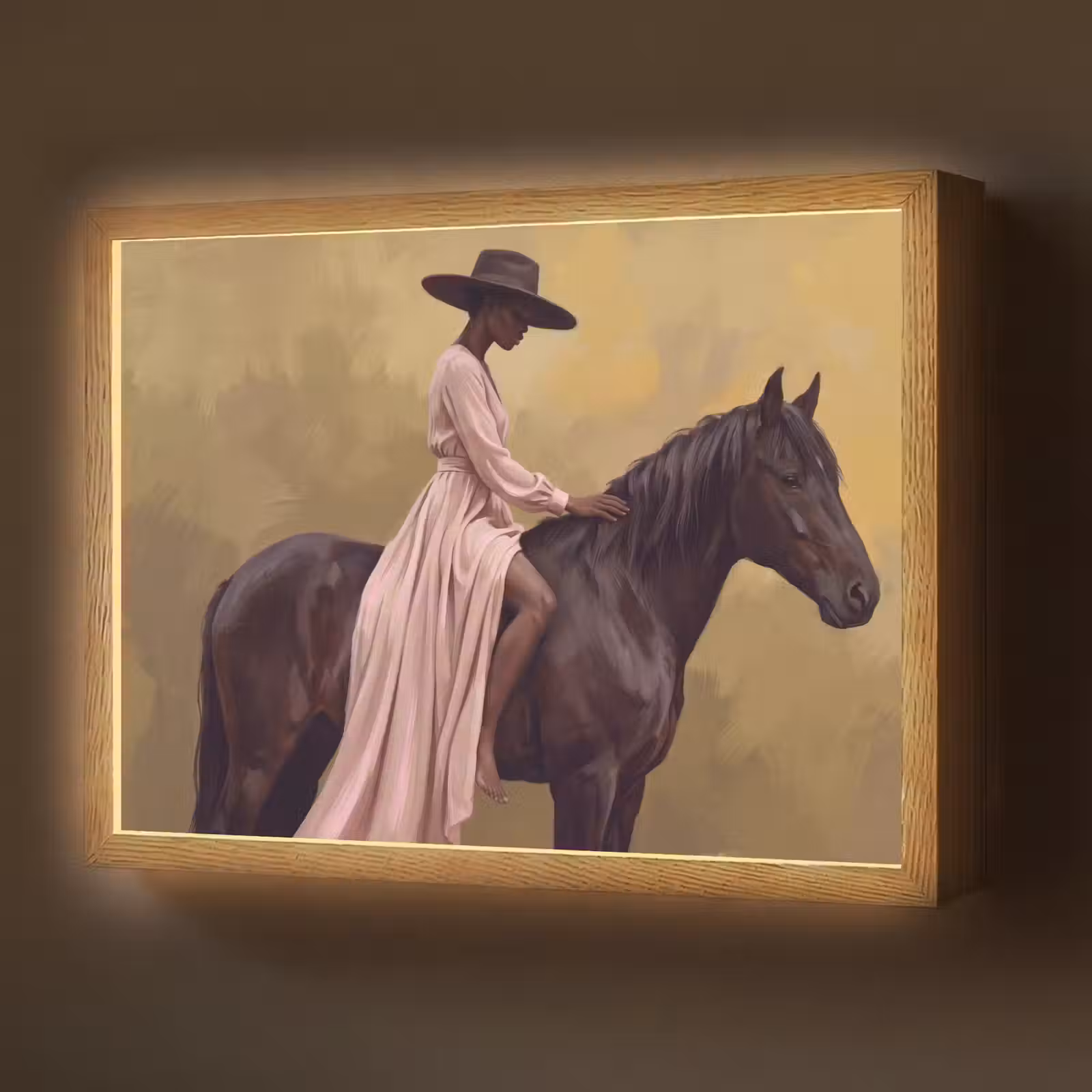 Lightbox - Wandlamp - Paard - Klassiek - Oker — 1