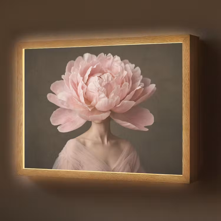 Lightbox - Wandlamp - Gezicht - Roos - Roze — 1