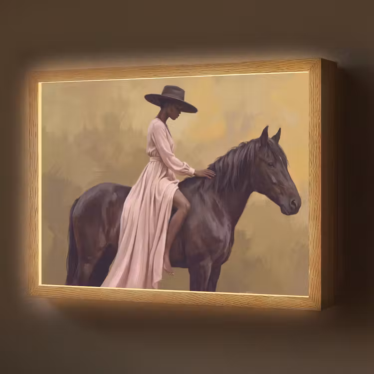 Lightbox - Wandlamp - Paard - Klassiek - Oker — 1