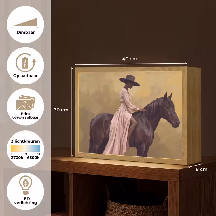 Lightbox - Wandlamp - Paard - Klassiek - Oker — 10