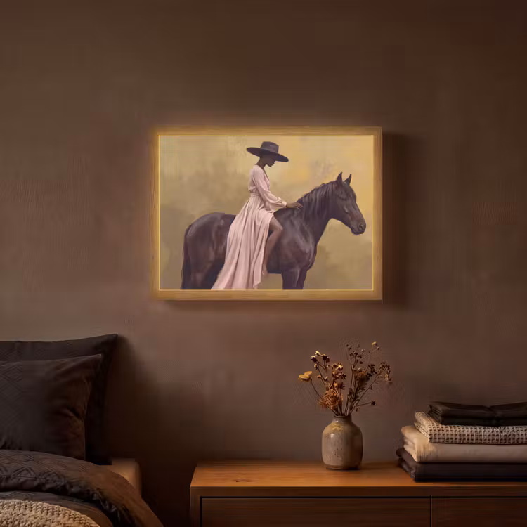 Lightbox - Wandlamp - Paard - Klassiek - Oker — 3