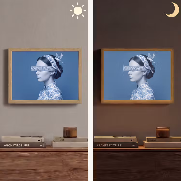 Lightbox - Wandlamp - Portret - Klassiek - Wit - Blauw — 6