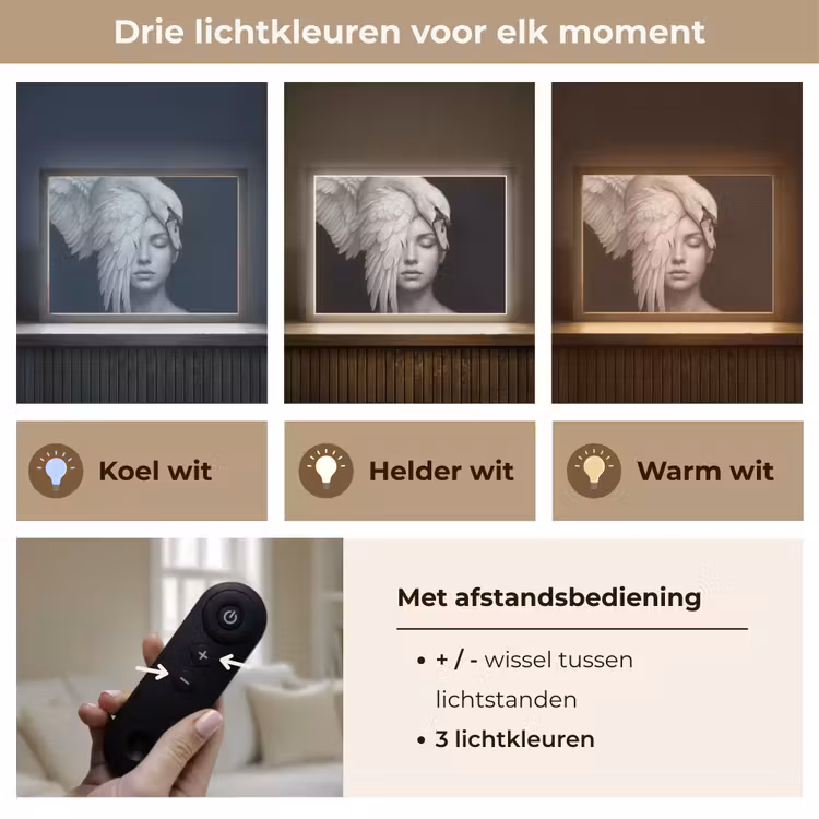 Lightbox - Wandlamp - Portret - Zwaan - Zwart - Wit — 8