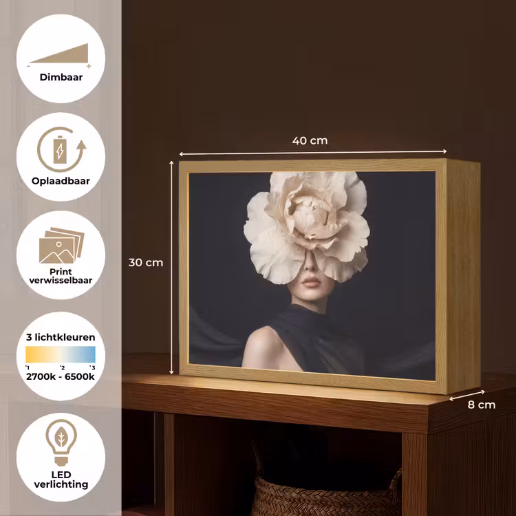 Lightbox - Wandlamp - Roos - Tijdloos - Zwart — 10