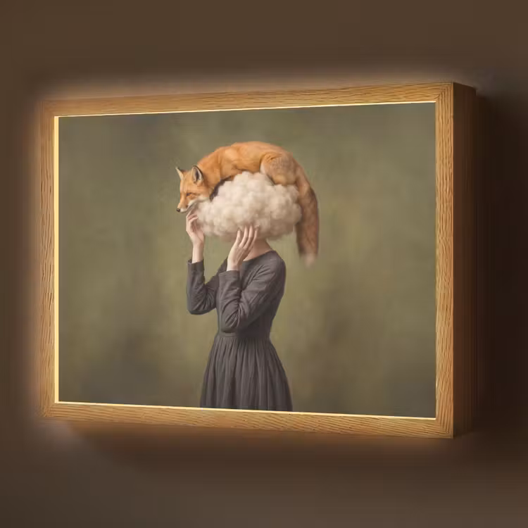 Lightbox - Wandlamp - Vos - Surrealistisch - Groen — 1