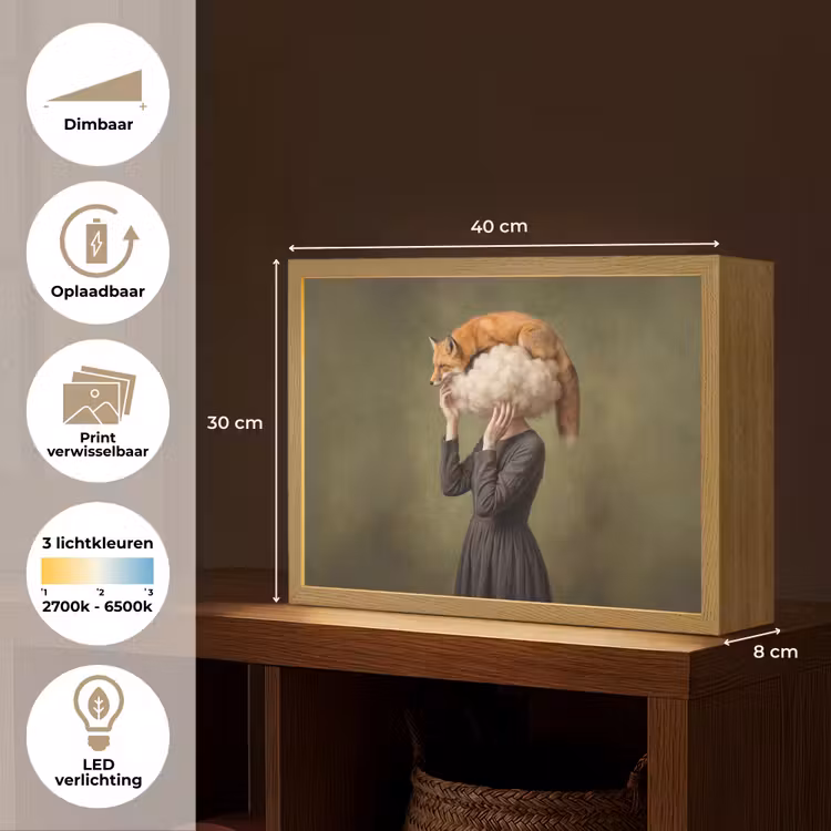 Lightbox - Wandlamp - Vos - Surrealistisch - Groen — 10