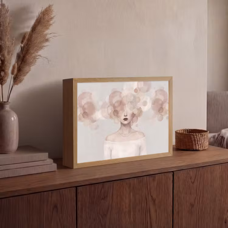 Lightbox - Wandlamp - Vrouw - Cirkels - Beige — 4