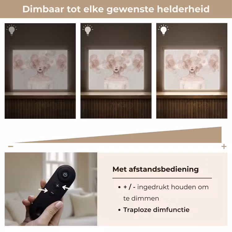 Lightbox - Wandlamp - Vrouw - Cirkels - Beige — 9